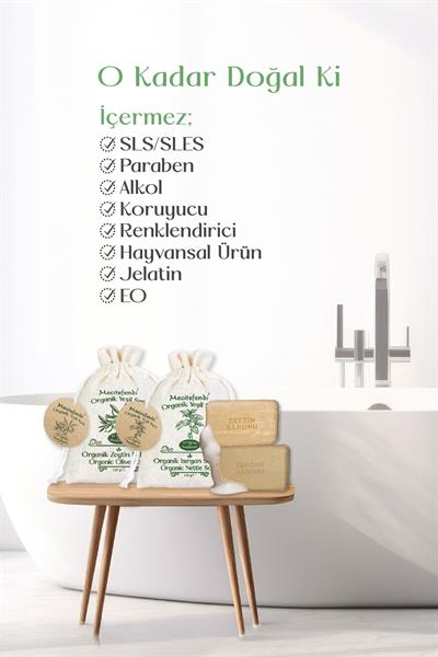 Mecitefendi Organik Yeşil Seri: Denge - Zeytin Ve Isırgan Sabunu (Koruyucu Ve Rahatlatıcı) 125 Gr