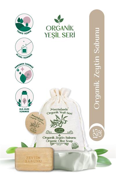 Mecitefendi Organik Yeşil Seri: Doğal Zeytin Sabunu (Cildinizi Besler Ve Yumuşatır) 125 Gr + Mist