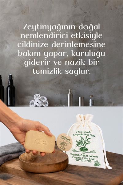Mecitefendi Organik Yeşil Seri: Doğal Zeytin Sabunu (Cildinizi Besler Ve Yumuşatır) 125 Gr