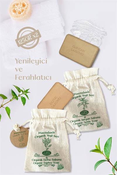Mecitefendi Organik Yeşil Seri: Harmoni - Isırgan Ve Defne Sabunu (Yenileyici Ve Ferahlatıcı ) 125 G