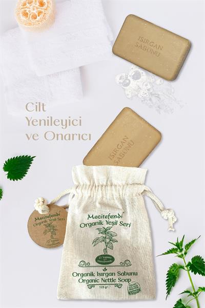 Mecitefendi Organik Yeşil Seri: Isırgan Sabunu (Cilt Yenileyici Ve Onarıcı) 125 Gr + Vücut Misti