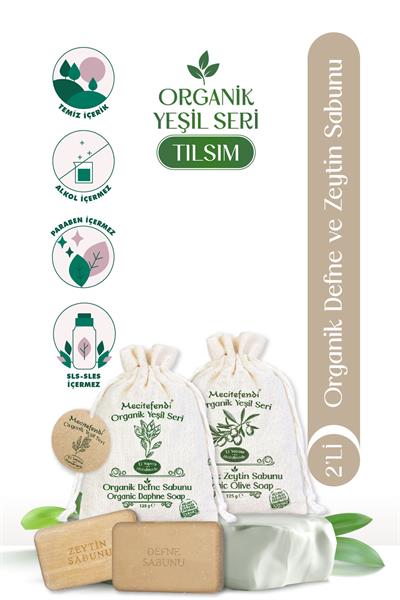 Mecitefendi Organik Yeşil Seri: Tılsım - Defne Ve Zeytin Sabunu (Canlandıran Ve Besleyen Bakım)+Mist