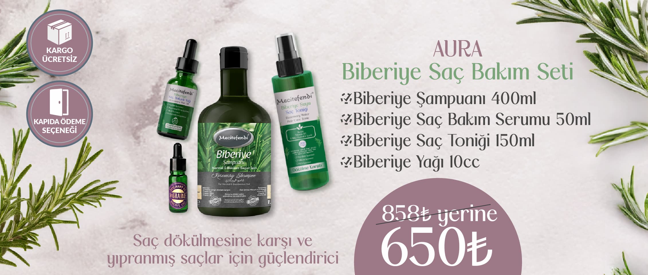Mecitefendi Saç Dökülmesine Etkili Biberiye Şampuan