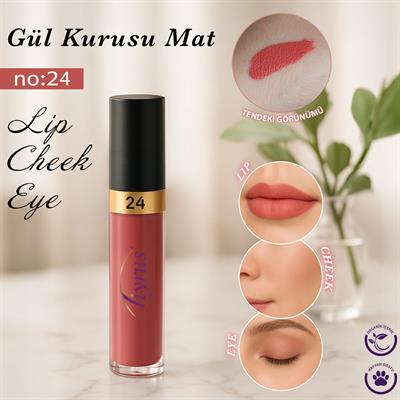 Lip Cheek Eye 24 Gül Kurusu Mat