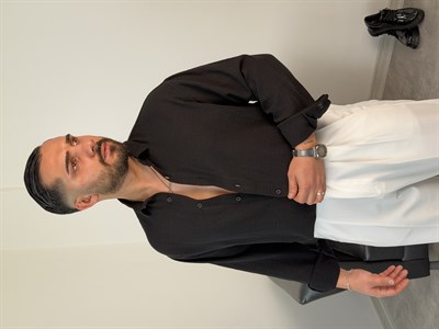  YIKAMALI  %PAMUK UZUN KOL OVERSİZE GÖMLEK SİYAH