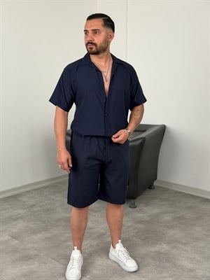 %100 MODAL İNCE  ŞORTLU TAKIM LACİVERT