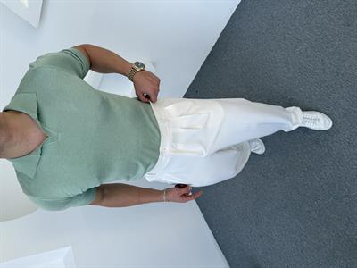 %100 Pamuk Triko Polo Yaka T-Shirt Mint Yeşili