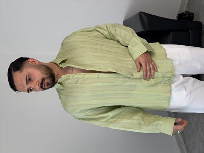 %100 TENSEL KUMAŞ UZUNKOL YAZLIK GÖMLEK YEŞİL