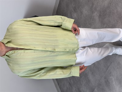 %100 TENSEL KUMAŞ UZUNKOL YAZLIK GÖMLEK YEŞİL