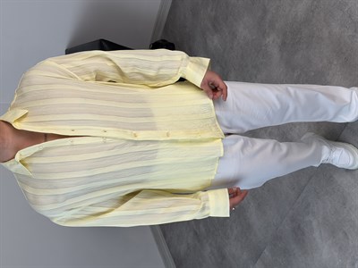 %100 TENSEL KUMAŞ UZUNKOL YAZLIK GÖMLEK SARI