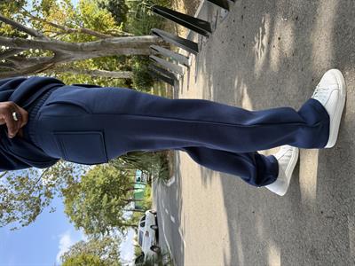 3 İPLİK ŞARDONLU BAGGY KALIP PANTOLON LACİVERT