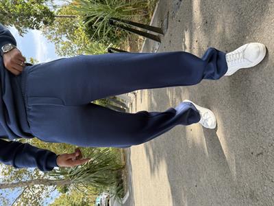 3 İPLİK ŞARDONLU BAGGY KALIP PANTOLON LACİVERT