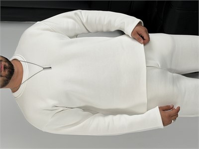 3 İplik Şardonlu Boxy Kalıp Sweatshirt Beyaz