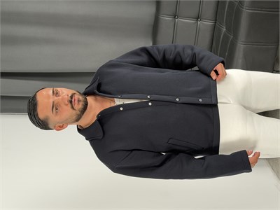 3 İplik Şardonlu Boxy Premium Ceket Lacivert