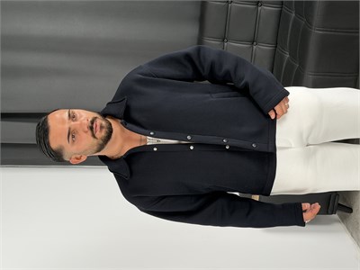 3 İplik Şardonlu Boxy Premium Ceket Lacivert