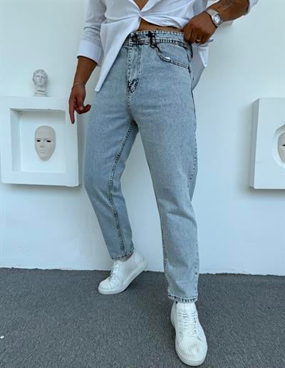 AA Kalite Boyfriend Kot Pantolon Buz Mavi