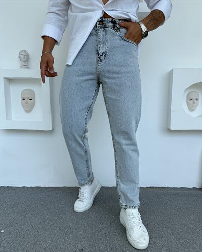 AA Kalite Boyfriend Kot Pantolon Buz Mavi