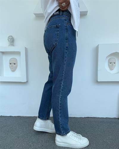 AA Kalite Boyfriend Kot Pantolon Koyu Mavi