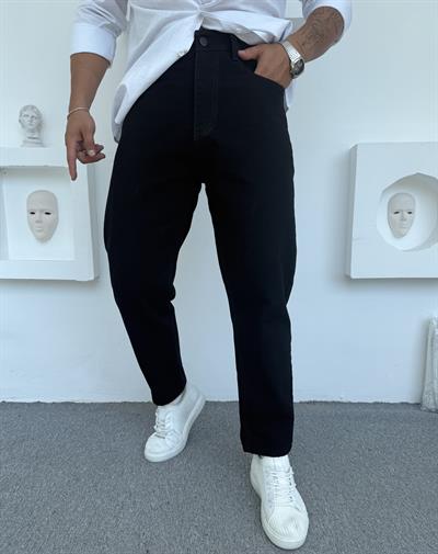 AA Kalite Boyfriend Kot Pantolon Siyah