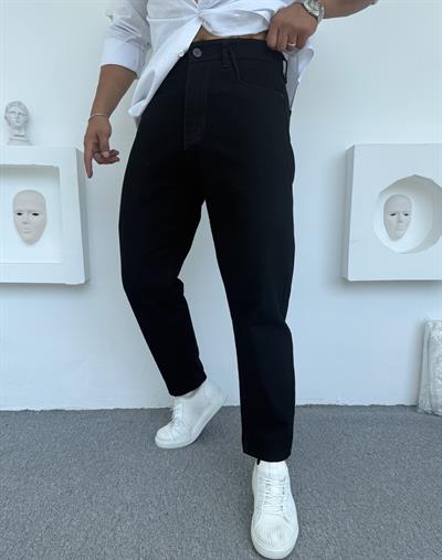 AA Kalite Boyfriend Kot Pantolon Siyah