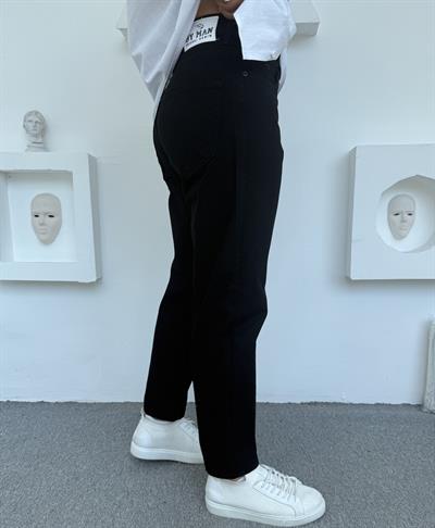 AA Kalite Boyfriend Kot Pantolon Siyah