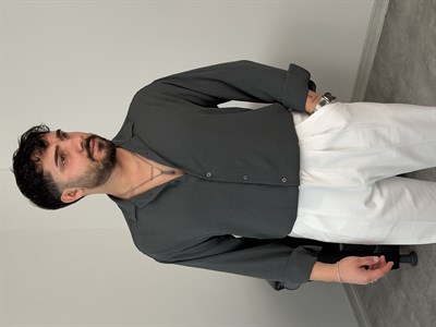 AEROBİN KUMAŞ UZUNKOL PREMİUM GÖMLEK ANTRASİT