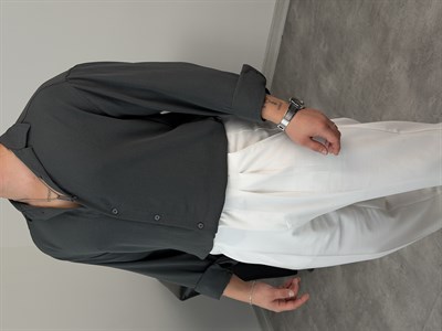 AEROBİN KUMAŞ UZUNKOL PREMİUM GÖMLEK ANTRASİT