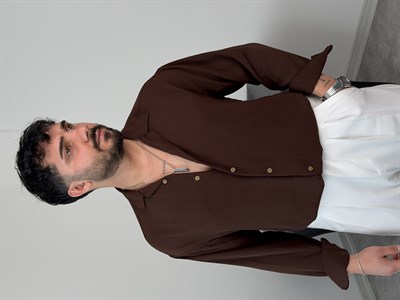 AEROBİN KUMAŞ UZUNKOL PREMİUM GÖMLEK ACI KAHVE