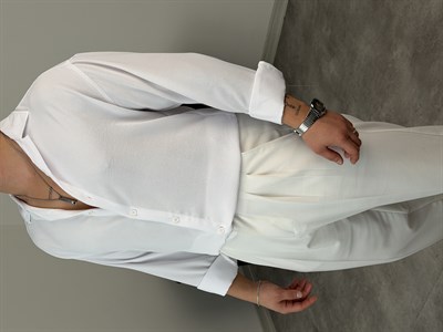 AEROBİN KUMAŞ UZUNKOL PREMİUM GÖMLEK BEYAZ