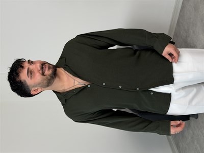 AEROBİN KUMAŞ UZUNKOL PREMİUM GÖMLEK HAKİ YEŞİL