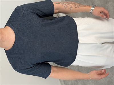 BASİC ÖRME BÜRÜMCÜK TİŞÖRT SİYAH