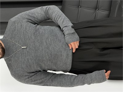 Basic Triko Balıkçı Yaka Sweatshirt Antrasit