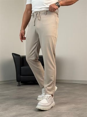BELİ İPLİ PREMİUM JOGGER PANTOLON BEJ