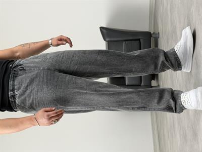 BELİ LASTİKLİ KETEN BAGGY PANTOLON ANTRASİT