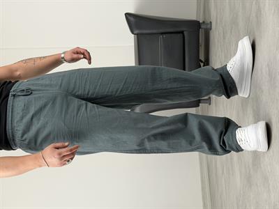 BELİ LASTİKLİ KETEN BAGGY PANTOLON PETROL YEŞİLİ