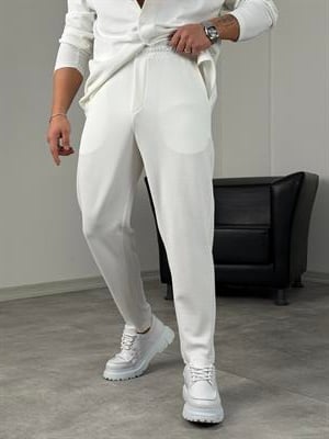 BELİ TAM LASTİK KREP BOYFRİEND PANTOLON BEYAZ