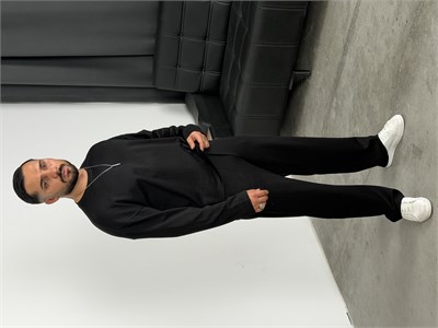 Boxy Kalıp Uzunkol Modal Takım Siyah