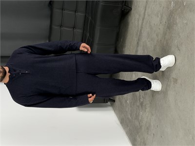 Burgu Desen Henley Model Takım Lacivert