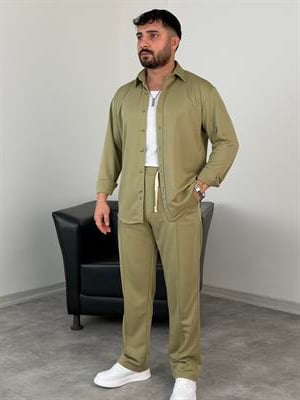 ÇIMA DETALI PREMİUM ÖRME TAKIM YEŞİL