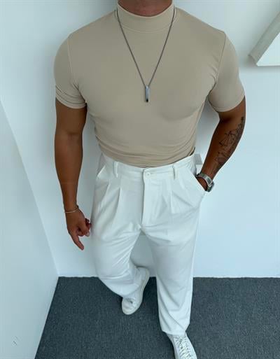 Crap Balıkçı Tişört Krem