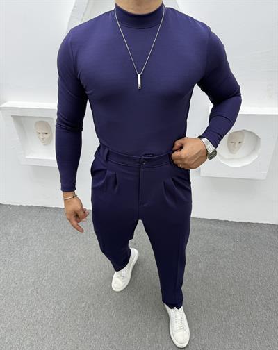 CRAP BALIKÇI YAKA BAGGY PANTOLON TAKIM LACİVERT