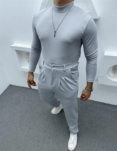 CRAP BALIKÇI YAKA BAGGY PANTOLON TAKIM GRİ