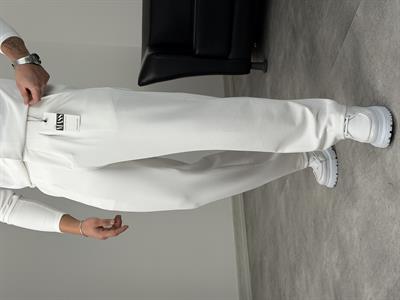 CRAP PİLELİ BAGGY PANTOLON BEYAZ