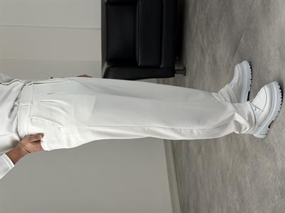 CRAP PİLELİ BAGGY PANTOLON BEYAZ