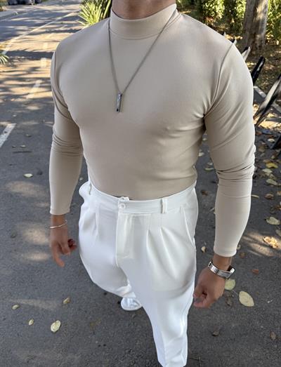 CRAP UZUNKOL BALIKÇI SWEATSHİRT BEJ