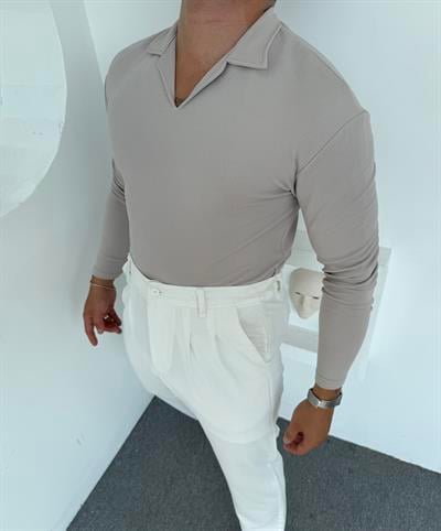 CRAP UZUNKOL HEMŞİRE YAKA SWEATSHİRT GRİ