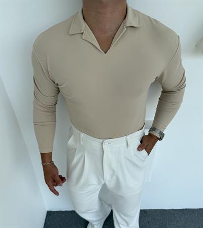 CRAP UZUNKOL HEMŞİRE YAKA SWEATSHİRT KREM