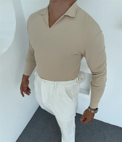 CRAP UZUNKOL HEMŞİRE YAKA SWEATSHİRT KREM