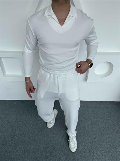 Crep Hemşire Takım Beyaz