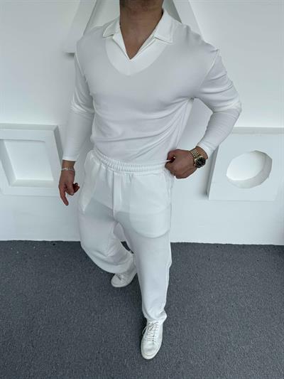 Crep Hemşire Takım Beyaz